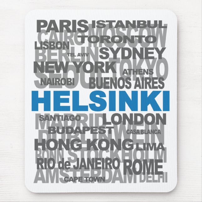 HELSINKI & other cities mousepad (Front)