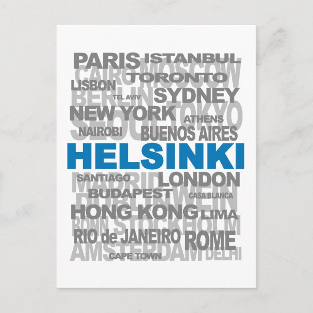 HELSINKI & other cities postcard (Front)