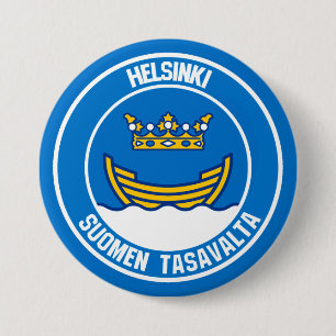 Helsinki Round Emblem 7.5 Cm Round Badge