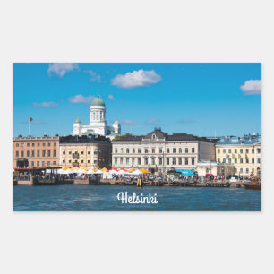 Helsinki Skyline Rectangular Sticker