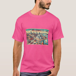 Helsinki Vintage Travel Poster T-Shirt