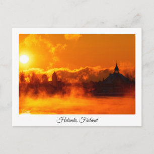 Helsinki winter sunrise souvenir postcard