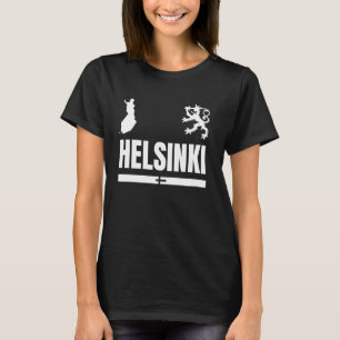 Helsinki with Finland Flag, Helsinki Emblem, Helsi T-Shirt