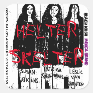 HELTER SKELTER BLACK KUSH SQUARE STICKER