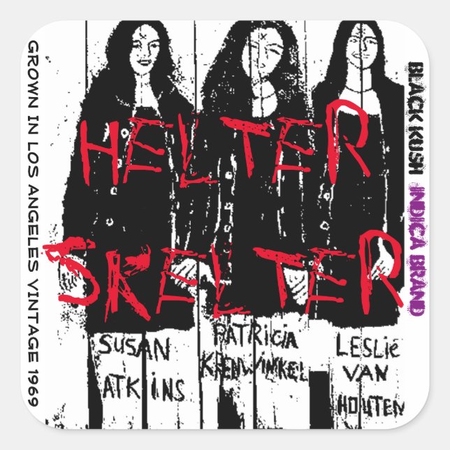 HELTER SKELTER BLACK KUSH SQUARE STICKER (Front)