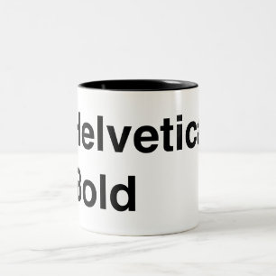 Helvetica Bold Two-Tone Coffee Mug
