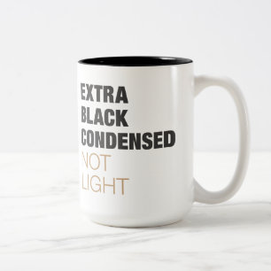helvetica font coffee mug
