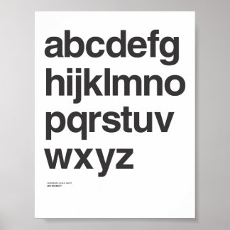 Helvetica lowercase poster
