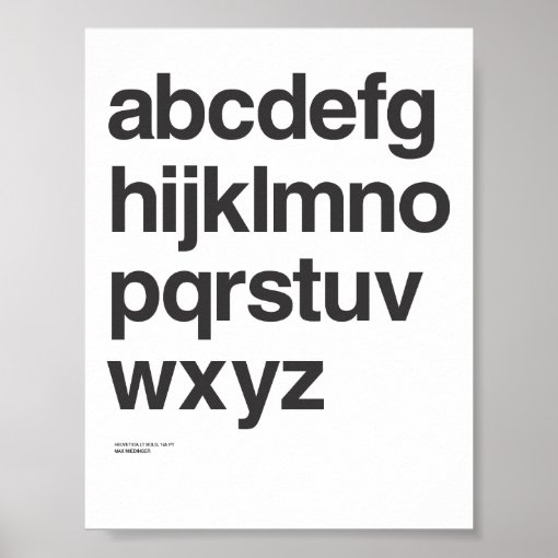 Helvetica lowercase poster | Zazzle