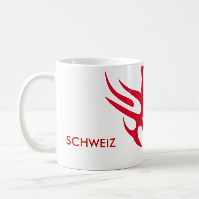 helvetica-red, 1291, SWITZERLAND Coffee Mug (Left)