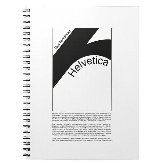 Helvetica Typography | Demo Design Notebook (Front)