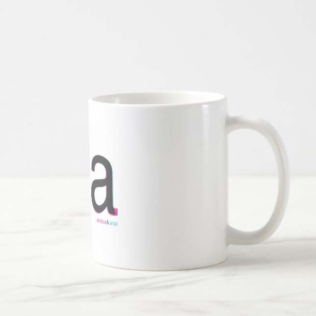helvetica vs arial tea coffee mug (Right)