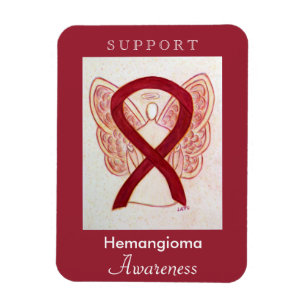 Hemangioma Awareness Ribbon Angel Custom Magnet