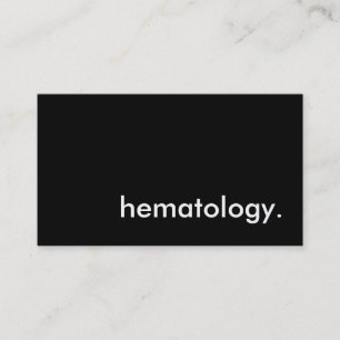 hematology. business card