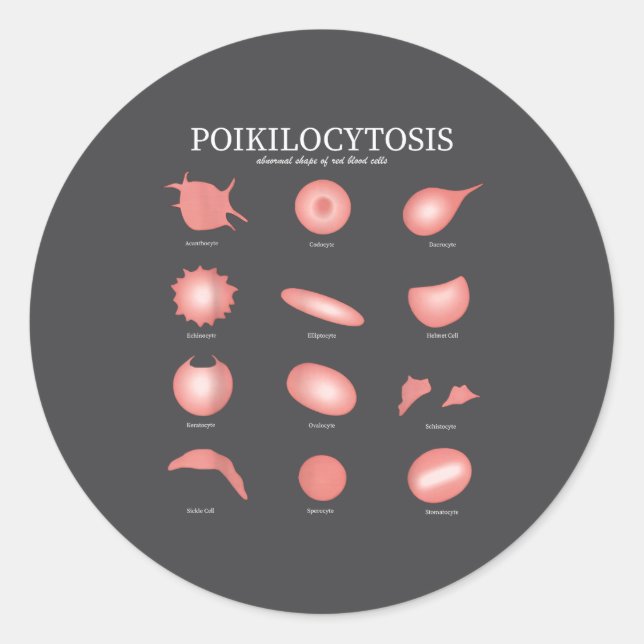 Hematology Red Blood Cell Laboratory Science Hemat Classic Round Sticker (Front)