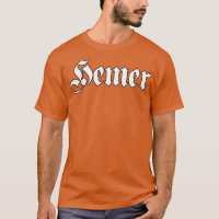 Hemer written with gothic font