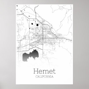 Hemet Map - California - City Map Poster