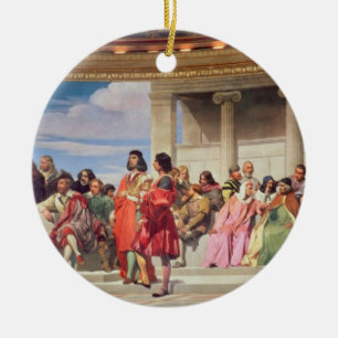 Hemicycle: Artists of All Ages, detail of left han Ceramic Tree Decoration