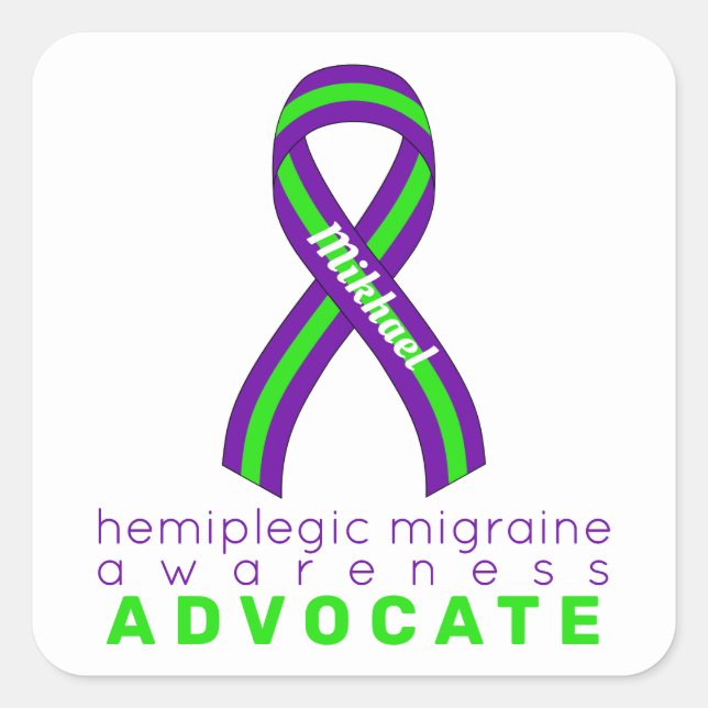 Hemiplegic Migraine Advocate White Square Sticker (Front)
