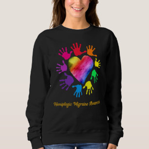 Hemiplegic Migraine Awareness Hands Hemiplegic Mig Sweatshirt