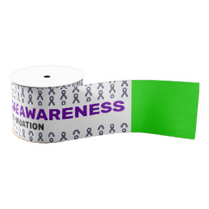 Hemiplegic Migraine Awareness Pattern Ribbon Grosgrain Ribbon