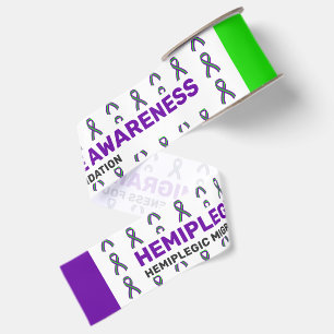 Hemiplegic Migraine Awareness Pattern Ribbon Grosgrain Ribbon
