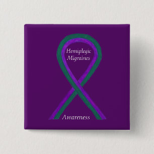 Hemiplegic Migraines Awareness Ribbon Button