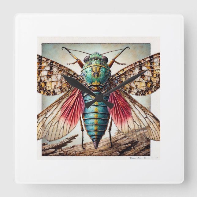 Hemipteran Insect Dorsal View 170724IREF203 - Wate Square Wall Clock (Front)