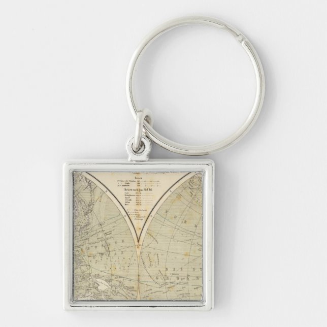 Hemisphere Atlas Map Key Ring (Front)
