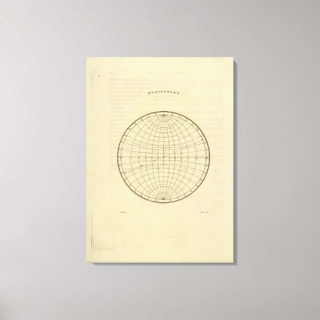 Hemisphere map canvas print (Front)