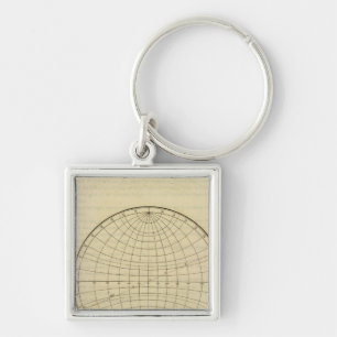 Hemisphere map key ring