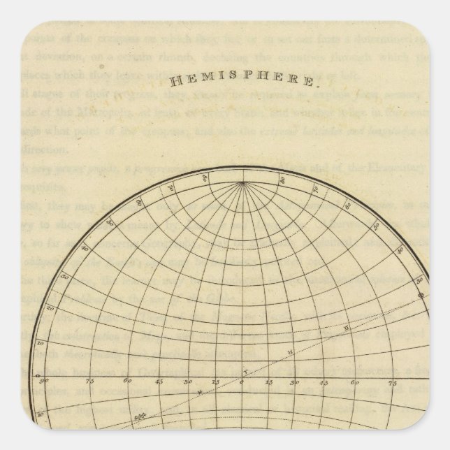 Hemisphere map square sticker (Front)