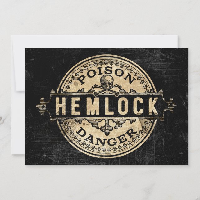Hemlock Vintage Style Poison Label Invitation (Front)