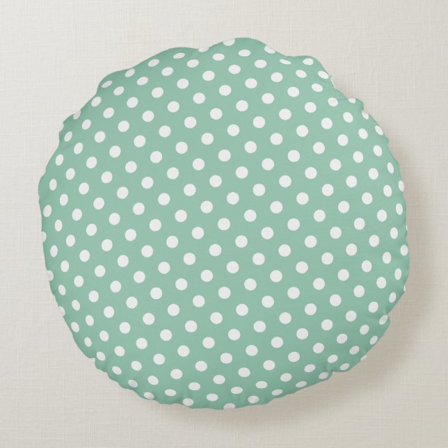 Hemlock & White Polka Dot Round Pillows (Back)