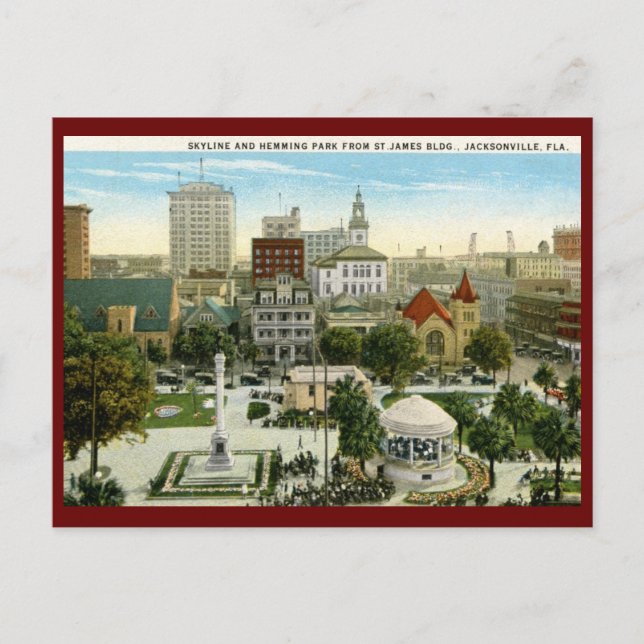 Hemming Park, Jacksonville, FL Vintage Postcard (Front)