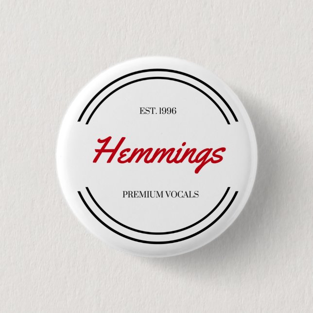 "Hemmings" 3 Cm Round Badge (Front)
