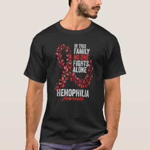 Hemophilia Awareness Month Butterflies Red Ribbon T-Shirt