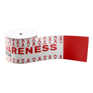 Hemophilia Awareness Pattern Ribbon Grosgrain Ribbon