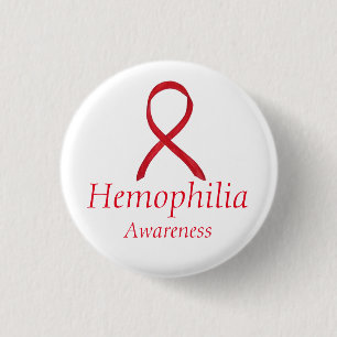 Hemophilia Red Awareness Ribbon Custom Pendants 3 Cm Round Badge
