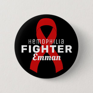 Hemophilia Ribbon Black Button