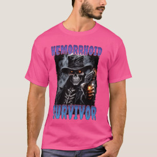 Hemorrhoid Survivor Cringe Skeleton T-Shirt