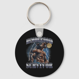 Hemorrhoid Survivor Funny Meme Wolf Embarring Adul Key Ring