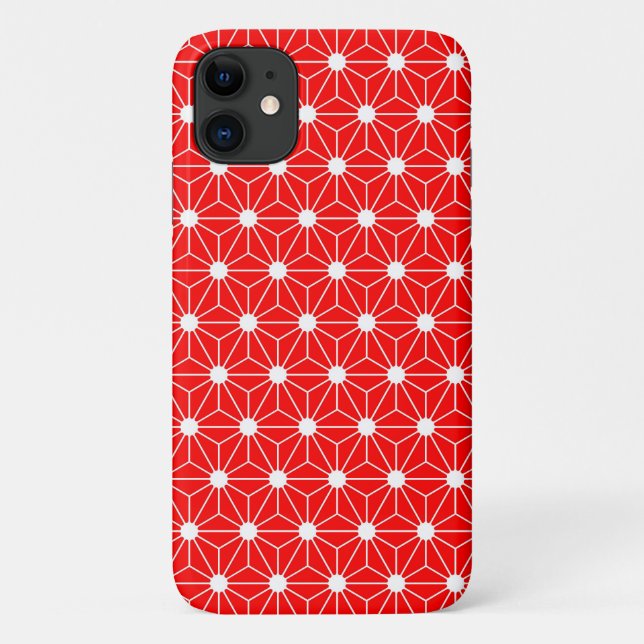Hemp Leaf Asanoha japan pattern traditional red ge Case-Mate iPhone Case (Back)
