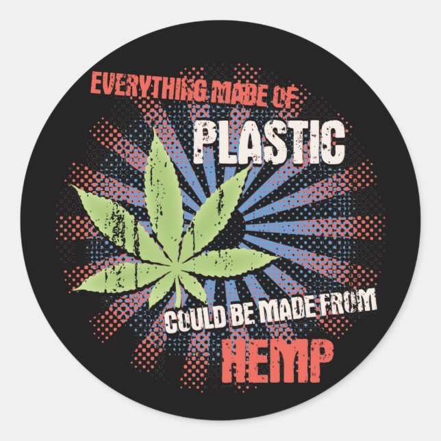 Hemp Plastic Classic Round Sticker (Front)