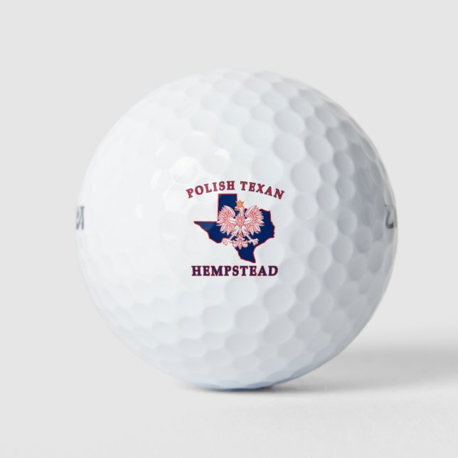 Hempstead Polish Texan Golf Balls (Front)