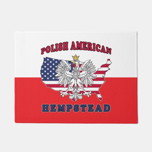 Hempstead Texas Polish American Doormat (Front)