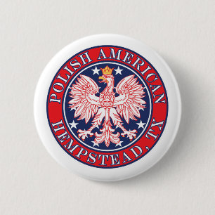 Hempstead Texas Polish American Eagle 6 Cm Round Badge