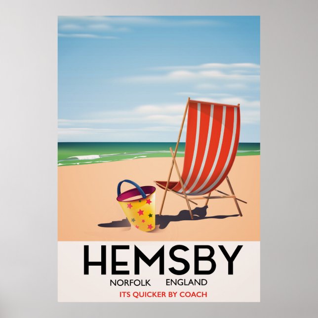 Hemsby Norfolk travel poster (Front)