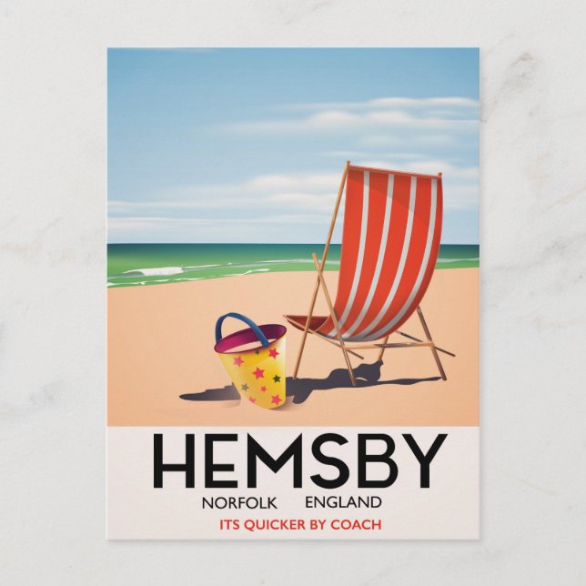 Hemsby Norfolk travel poster Postcard (Front)