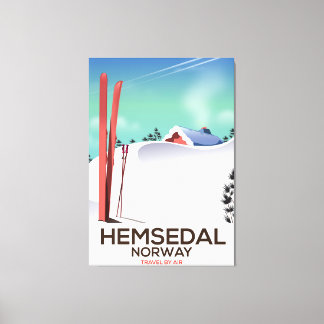 Hemsedal Norway Ski travel poster Canvas Print